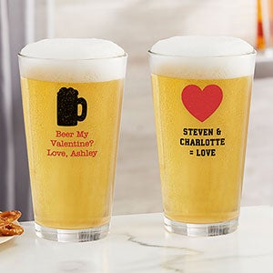 Choose Your Icon Personalized Valentines Day 16oz. Pint Glass - 26566-PG