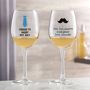 Choose Your Icon Personalized For Him White Wine Glass - 26571-W
