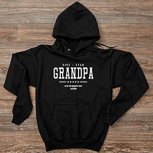 Five Star Grandpa Personalized Adult Hanes® Hooded Sweatshirt - 26601-BS