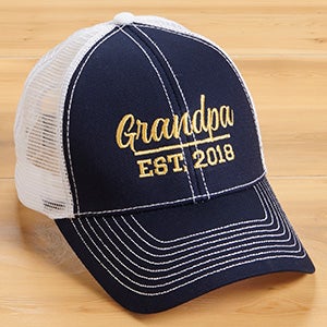 Established Grandpa Embroidered Navy/White Trucker Hat - 26637-N