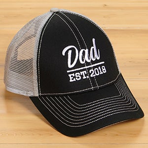 Established Dad Embroidered Black & Grey Baseball Cap - 26638-B