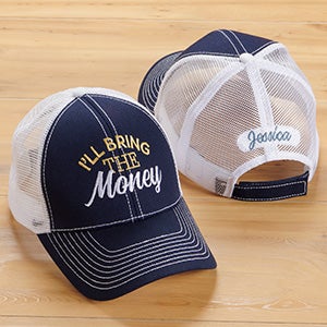 Ill Bring The Embroidered Navy/White Trucker Hat - 26642-N