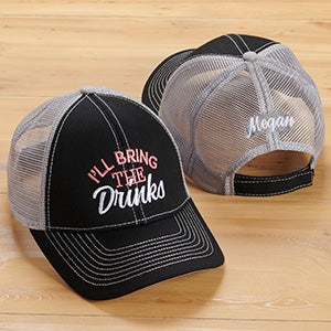 Ill Bring The Embroidered Black/Grey Trucker Hat - 26642-B