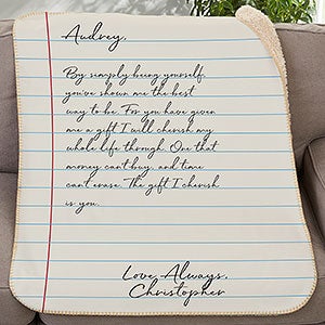Love Letter Personalized 30x40 Sherpa Blanket - 26649-SS