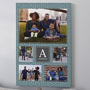Custom Pattern 5 Family Photo Collage Vertical Canvas Print - 24 x 36 - 26685-XL