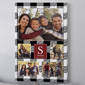 Custom Pattern 5 Family Photo Collage Vertical Canvas Print- 12 x 18 - 26685-S