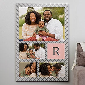 Custom Pattern 4 Family Photo Collage Vertical Canvas Print - 28x 42 - 26687-28x42