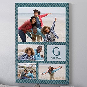 Custom Pattern 4 Family Photo Collage Vertical Canvas Print - 24 x 36 - 26687-XL