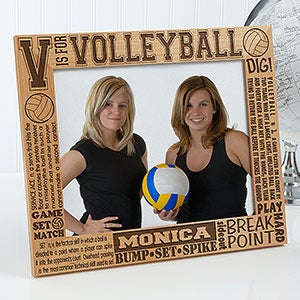 V is for Volleyball Personalized Picture Frame - 8x10 - 2673-L