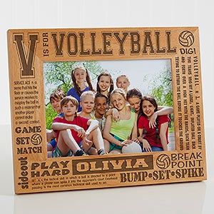 V is for Volleyball Personalized Picture Frame - 5x7 - 2673-M