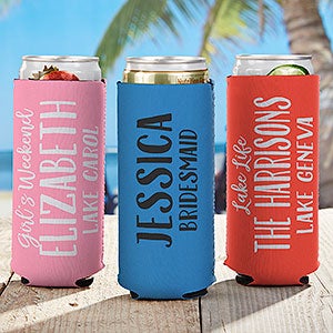 Any Message Personalized Slim Can Cooler - 26731