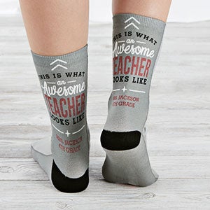 This Is What An Awesome Teacher Looks Like Personalized Adult Socks - 26793