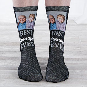 Best Grandpa Ever Personalized Photo Adult Socks - 26817