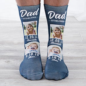 Established Personalized 2 Photo Dad Socks - 26818-2