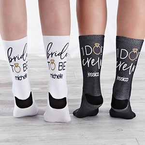 I Do Crew Personalized Bridal Party Adult Socks - 26861