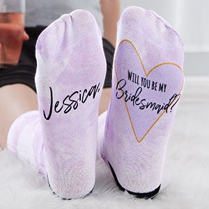 Will You Be My Bridesmaid Personalized Adult Socks - 26875