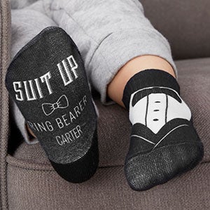 Suit Up Personalized Wedding Toddler Socks - 26882