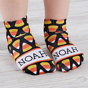 Candy Corn Personalized Halloween Toddler Socks - 26894