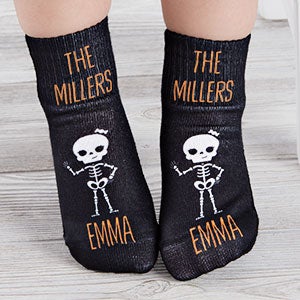 Skeleton Characters Personalized Toddler Halloween Socks