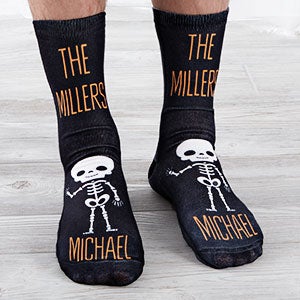 Skeleton Family For Him Personalized Halloween Adult Socks - 26897