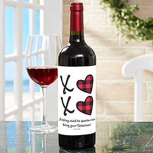 XoXo Buffalo Check by philoSophies® Personalized Wine Label - 26914