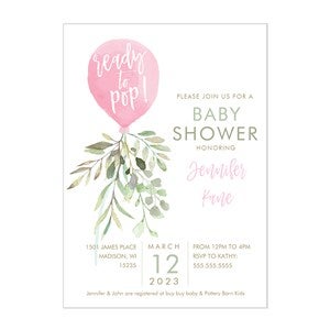Ready to Pop Baby Girl Shower Party Invitation - 26945