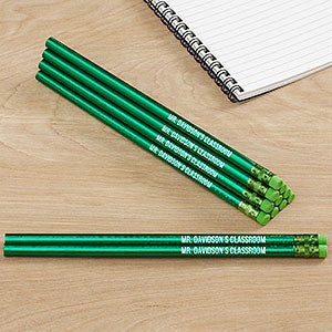 Write Your Own Metallic Green Personalized Pencil Set of 12 - 26968-G