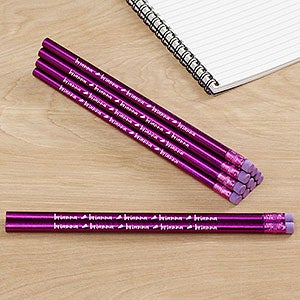 Icons Metallic Purple Personalized Pencil Set of 12 - 26969-PU
