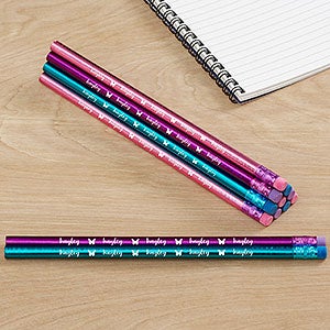 Icons Pink, Purple, Teal Personalized Pencil Set of 12 - 26969-PPT