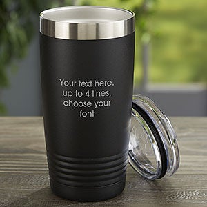 Personalized 20 oz Insulated Stainless Steel Tumbler - Black - 26973-B