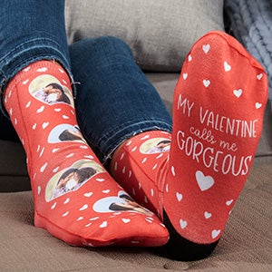 My Valentine Personalized Photo Ladies Socks - 26993