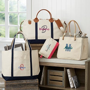 Playful Name Embroidered Canvas Storage Tote