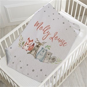 Sweet Baby Woodland Personalized 30x40 Quilted Baby Blanket - 27018-SQ