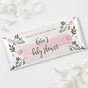 Floral Frame Baby Shower Personalized Candy Bar Wrappers - 27019