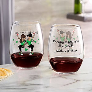Bad Bananas Thelma and Louise - Gift for Best Friends - Set of Two 21 Oz  Stemless Wine Glasses - Friendship Bestie BFF Birthday Gifts for Best  Friends