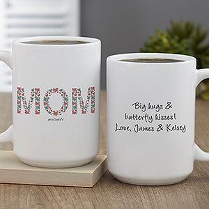 Floral Mom philoSophies Personalized Coffee Mug 15oz White - 27046-L