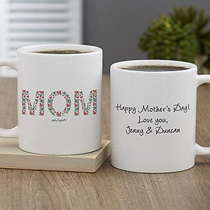 Floral Mom philoSophies Personalized Coffee Mug 11oz White - 27046-S