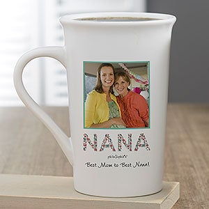 Butterfly Mom Photo philoSophies® Personalized Latte Mug 16 oz.- White - 27047-U