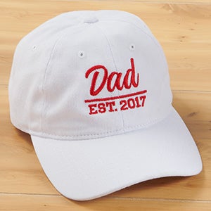 Established Dad Personalized White Baseball Cap - 27099-W
