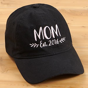 Established Mom Personalized Black Baseball Cap - 27100-B