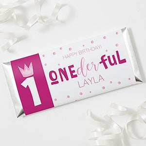 Onederful Girl First Birthday Personalized Candy Bar Wrappers - 27107
