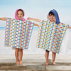 Vibrant Name Personalized Kids Poncho Beach  Pool Towel - 27131