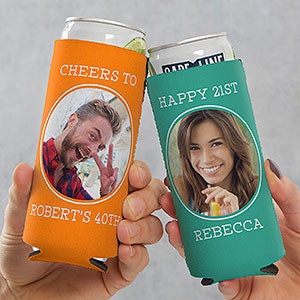 Birthday Photo Message  Slim Can Cooler - 27137