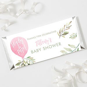 Ready To Pop Baby Girl Shower Personalized Candy Bar Wrappers - 27149