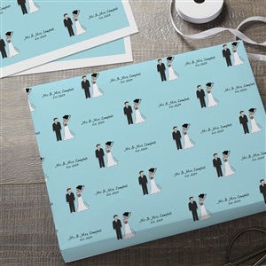 Wedding Couple philoSophies® Personalized Wrapping Paper Sheets - Set of 3 - 27160-S