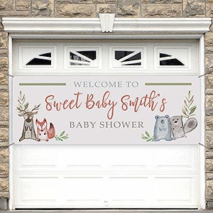 Sweet Baby Woodland Shower Personalized Banner - 45x108 - 27175-L