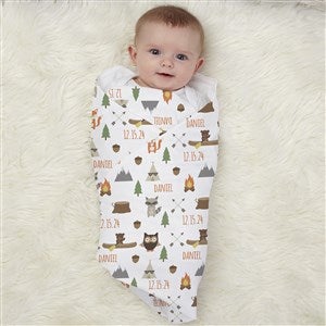 Woodland Adventure Personalized  Receiving Blanket - 27195