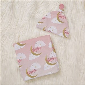 Beyond The Moon Personalized popular Baby Blanket (Pink)