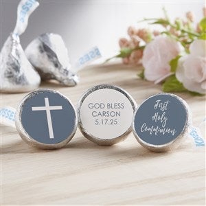 Modern Cross Boy Communion Personalized Candy Stickers - 27221