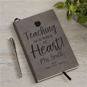 Teaching is a Work of Heart Personalized Writing Journal - Grey - 27244-C